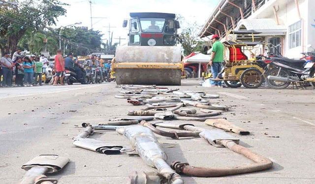 Mufflers seized, destroyed in Passi City
