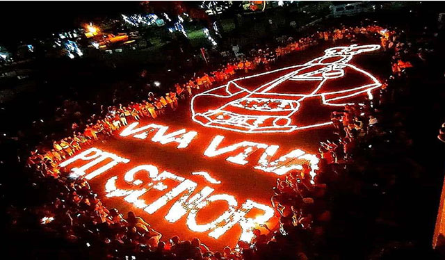 Ilonggo devotees light 6K candles to form giant Sto. Niño image