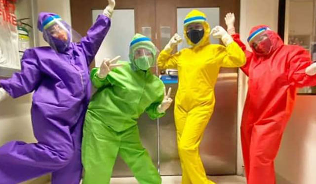 Ilonggo nurses spread positivity through colorful hazmat suits