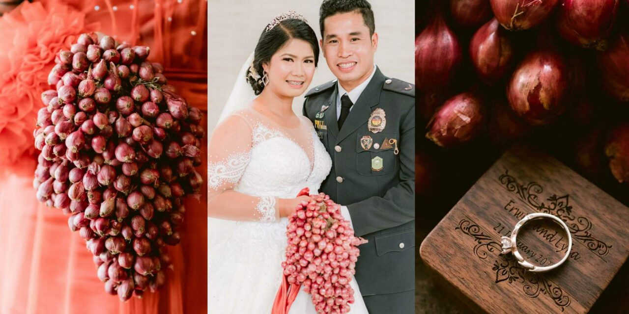 Iloilo bride ditches flowers for onion bouquet