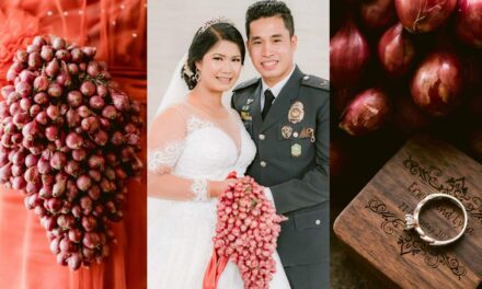 Iloilo bride ditches flowers for onion bouquet