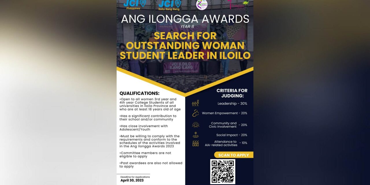 JCI Iloilo Ilang Ilang opens applications for Ang Ilongga Awards Year 8
